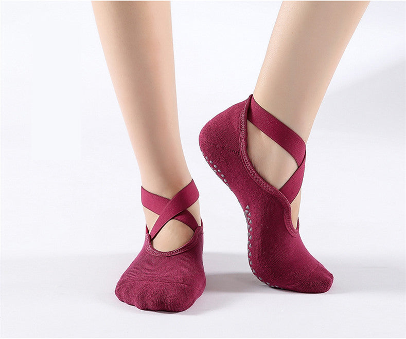 Chaussettes anti-dérapantes de yoga/pilates