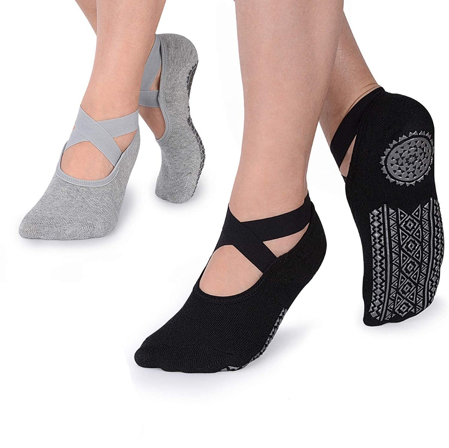 Chaussettes anti-dérapantes de yoga/pilates