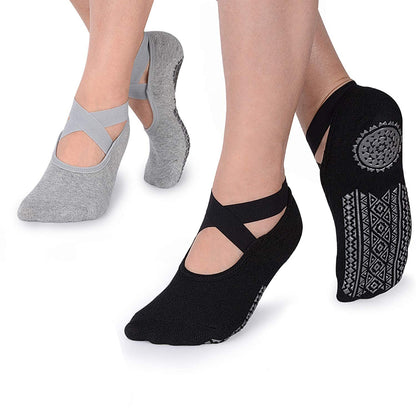 Chaussettes anti-dérapantes de yoga/pilates