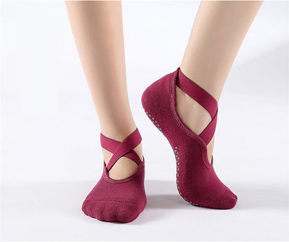 Chaussettes anti-dérapantes de yoga/pilates