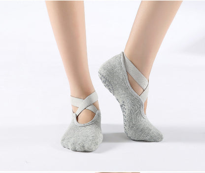 Chaussettes anti-dérapantes de yoga/pilates