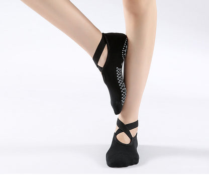 Chaussettes anti-dérapantes de yoga/pilates